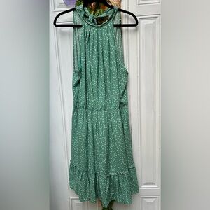 BTFBM NWT Polka Dot Sleeveless Dress Green White size XL